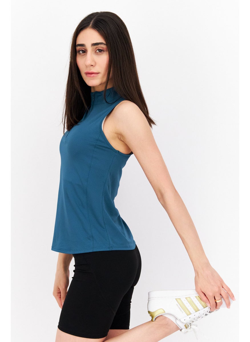 X by Gottex Women Sportswear Fit Sleeveless Training Top, Dark Green  - Image 2