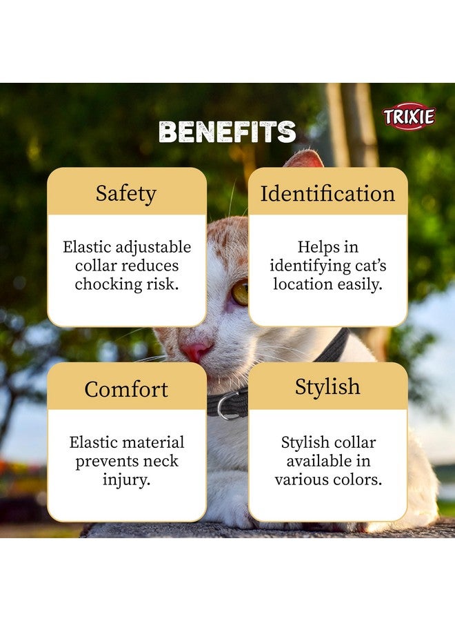 تريكسي طوق قطط مرن، طوق قطط قابل للتعديل مع جرس، مريح وناعم للاستخدام اليومي، متين ومقاوم للتمزق، يمكن إرسال الألوان بناءً على التوافر (عبوة من 4 قطع) - Image 4