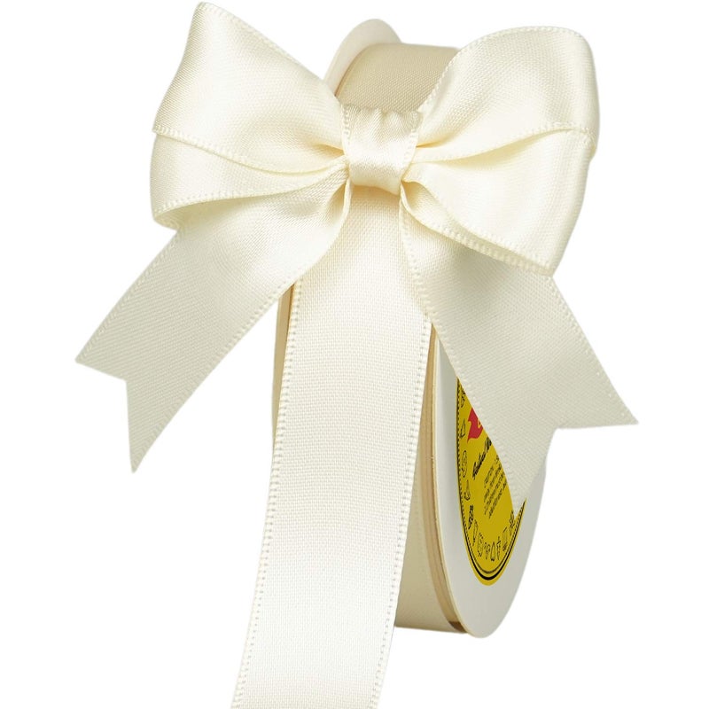 LEEQE Double Face IvoryAntique White Satin Ribbon 78 inch X 25 Yards Polyester Ivory Ribbon for Gift Wrapping Very Suitable for Weddings Party Invitation Decorations and More