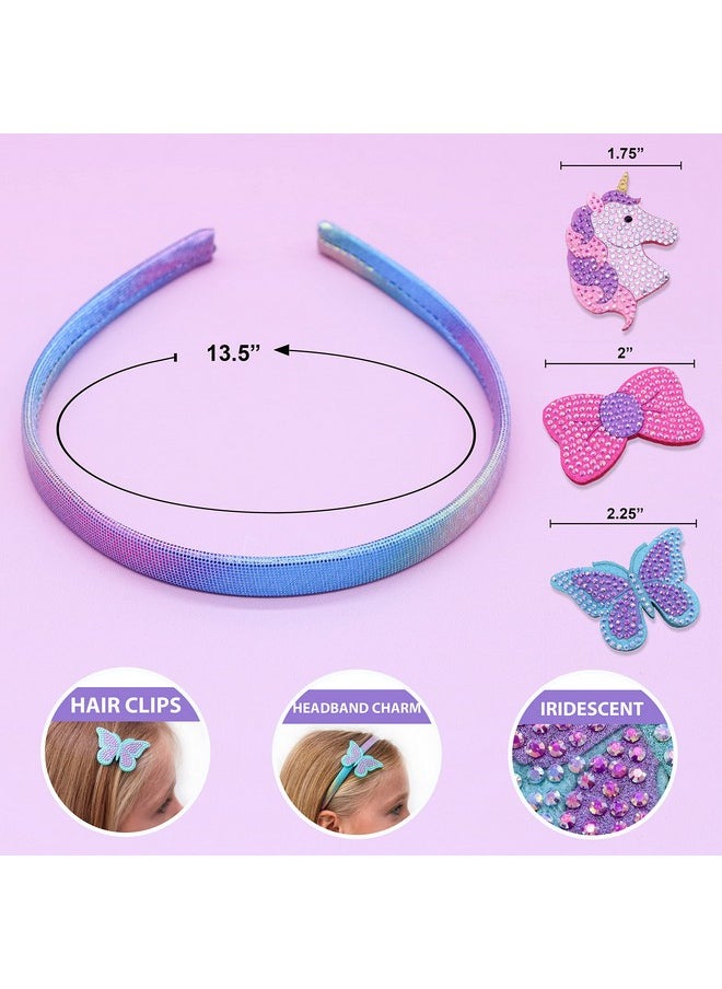 FROG SAC FROG SAC Charm Headbands for Girls - Kids Hair Bands with Interchangeable Clips, Thin Head Band Accessories for Children (Unicorn/Butterfly/Bow, Kids)  - Image 4