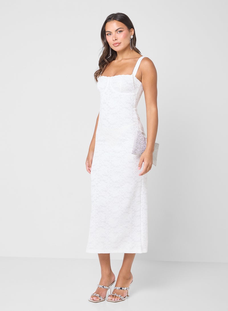 جينجر فستان ضيق بتصميم كورست من الدانتيل - Image 1