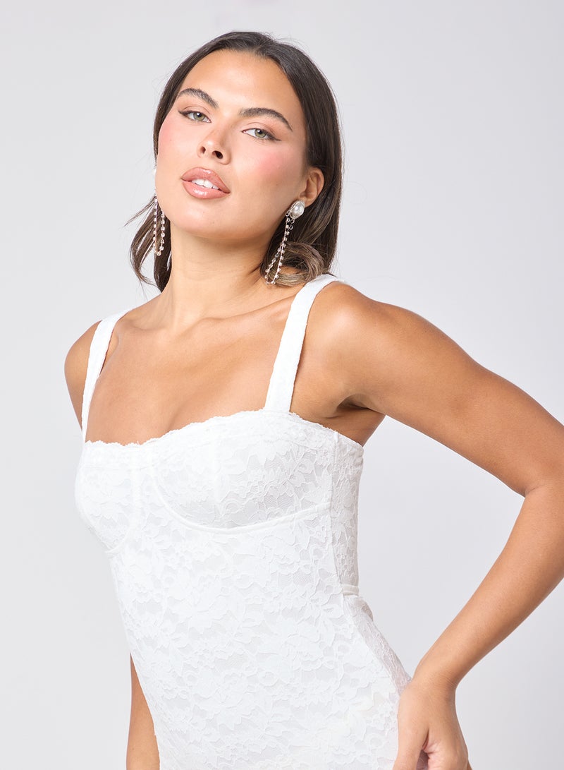 جينجر فستان ضيق بتصميم كورست من الدانتيل - Image 3