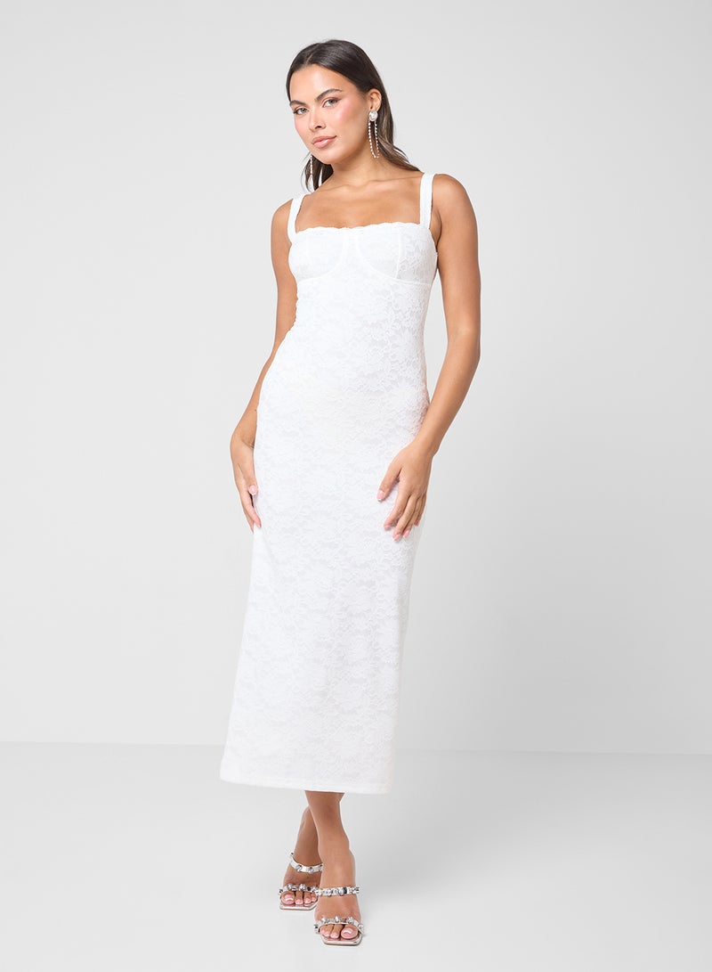 جينجر فستان ضيق بتصميم كورست من الدانتيل - Image 4