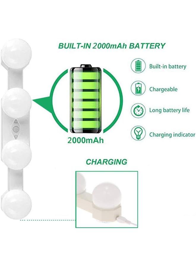 الأزرق جي دبليو إضاءة ماكياج محمولة، إضاءة مرآة LED لاسلكية مع سطوع درجة حرارة ملونة قابلة للتعديل لغرفة خلع الملابس في الحمام - Image 3