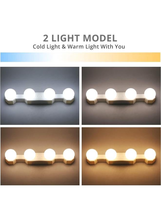 الأزرق جي دبليو إضاءة ماكياج محمولة، إضاءة مرآة LED لاسلكية مع سطوع درجة حرارة ملونة قابلة للتعديل لغرفة خلع الملابس في الحمام - Image 4