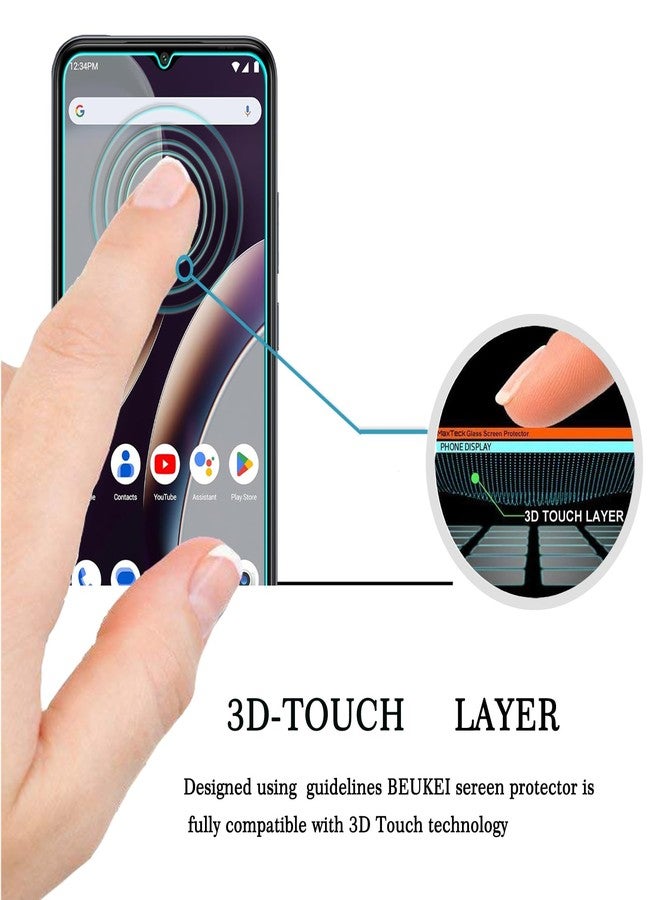 beukei (3 Pack) Designed for BLU G63 Screen Protector Tempered Glass, Anti Scratch, Bubble Free, 9H Hardness - Image 2