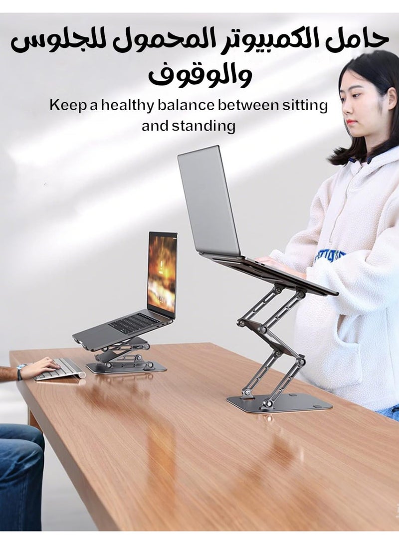 م.ا & ف'س حامل كمبيوتر محمول قابل للتعديل للمكتب، حامل كمبيوتر محمول محمول قابل للطي بجانب السرير - Image 2