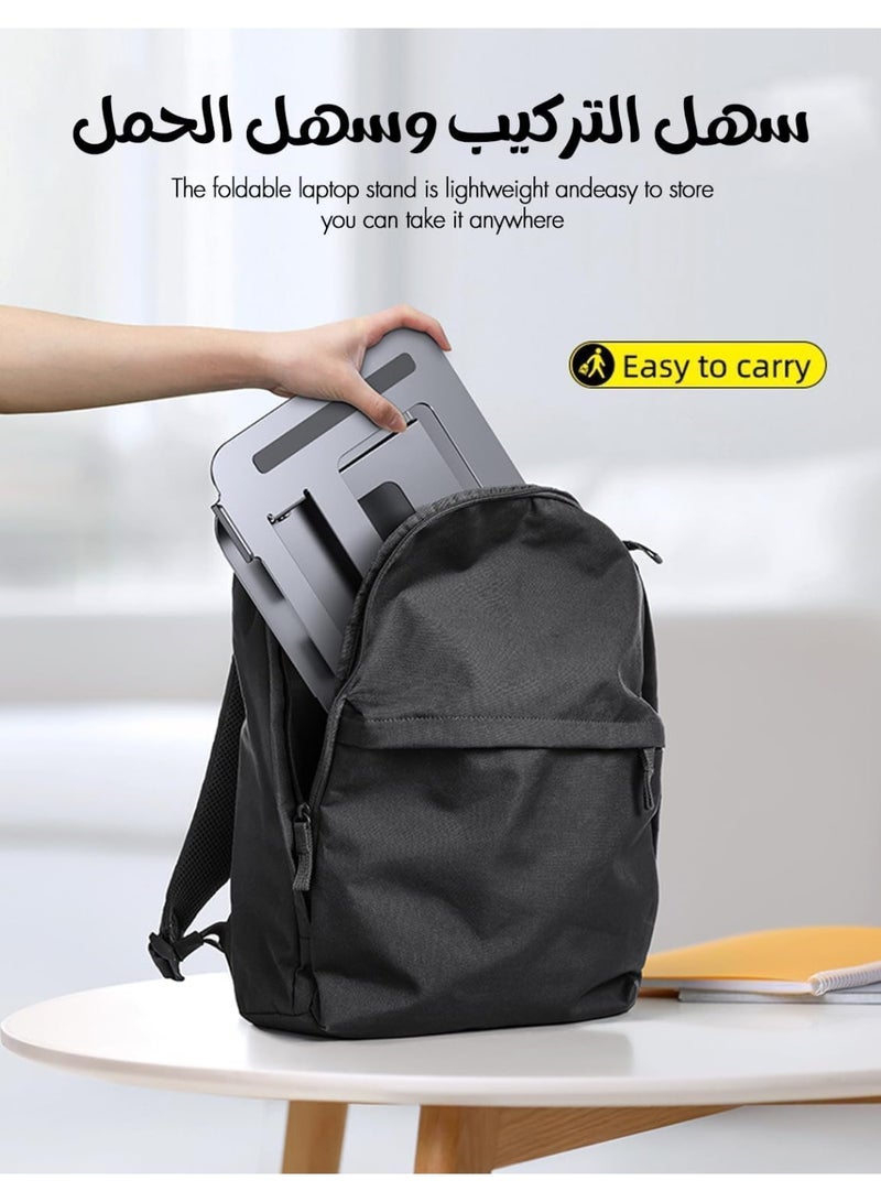 م.ا & ف'س حامل كمبيوتر محمول قابل للتعديل للمكتب، حامل كمبيوتر محمول محمول قابل للطي بجانب السرير - Image 4