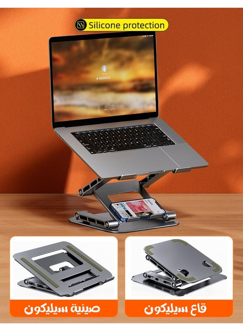 م.ا & ف'س حامل كمبيوتر محمول قابل للتعديل للمكتب، حامل كمبيوتر محمول محمول قابل للطي بجانب السرير - Image 5