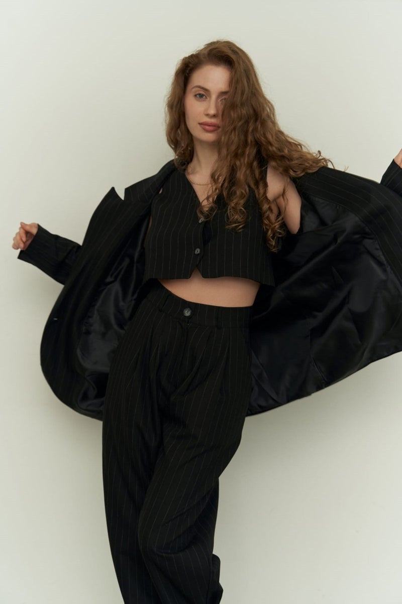 Mai مجموعة بولي بلاك سترة ثلاثية  - Image 3