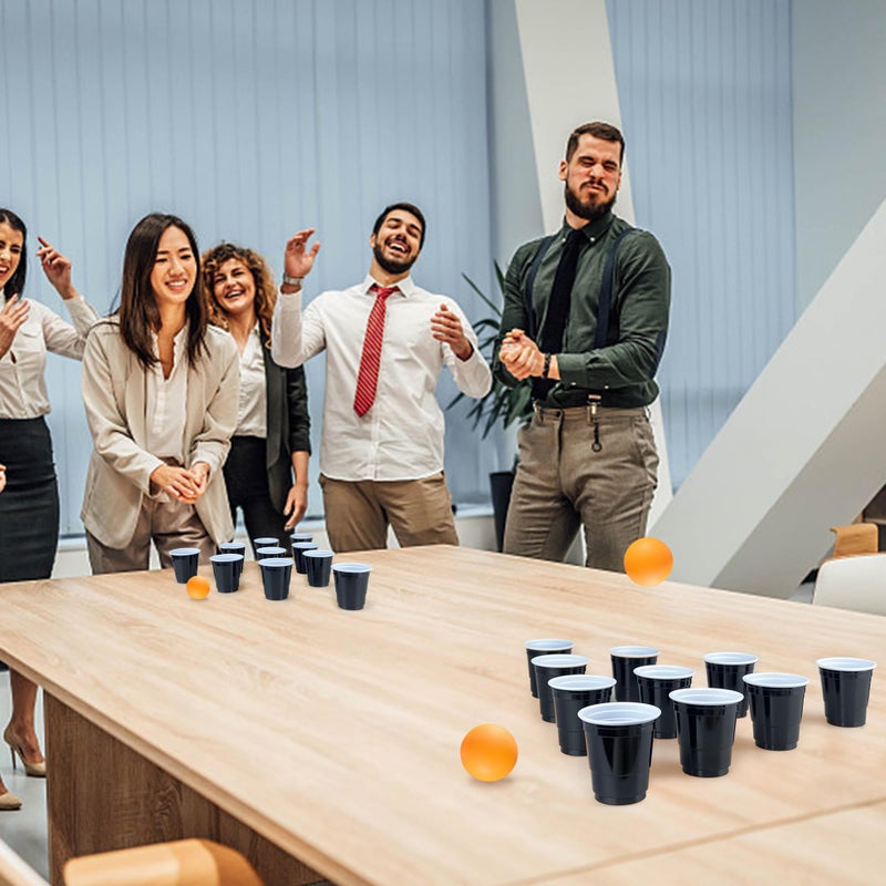 TOSPARTY 120PCS 2oz Valentine's Day Plastic Shot Cups Mini Black Party Cups Small Plastic Cups Black Party Cups Tasting Samples Birthday Wedding Graduation Party Supplies (black) - Image 4