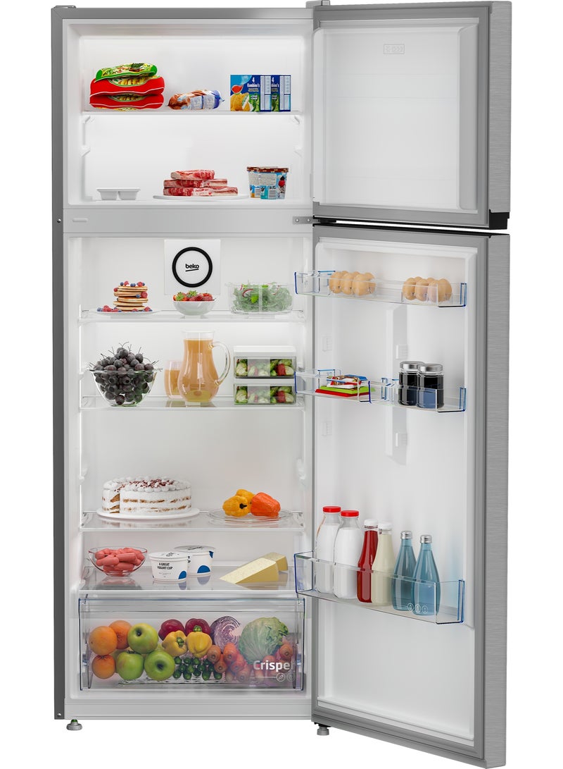 Beko Top Freezer Refrigerator, 465L Total Capacity, A+ Energy Rating, Defrost, LED Lighting, Mechanical Control, Standing Installation - RDSG550M20SEG Brushed Silver - Image 2