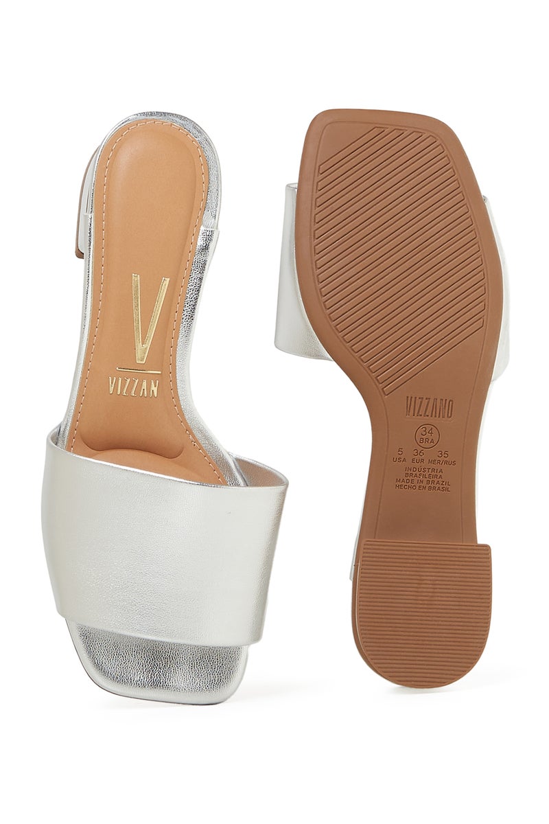 VIZZANO LADIES Low Heel Sandals in Silver | Comfortable Everyday Footwear - Image 5