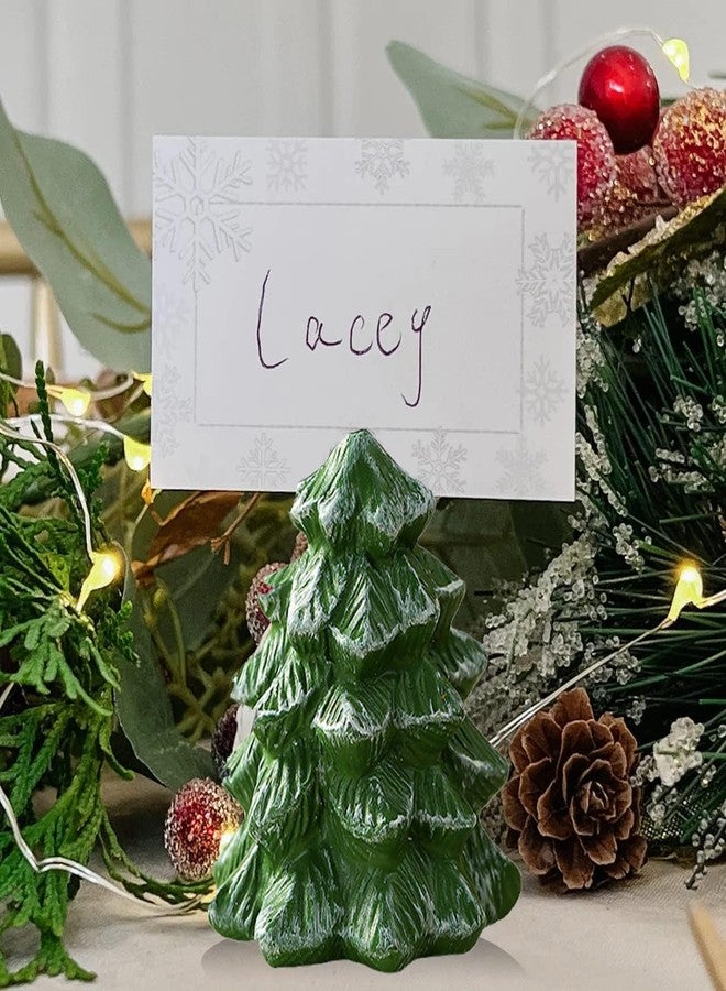 realideas Christmas Tree Place Card Holders - Green Table Number Holders for Xmas Party, Winter Wedding, New Year Holiday - Set of 6 - Image 1
