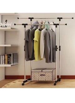 Adjustable Clothes Rack Single/Double Bars With Wheel Coat Shelf Hanging Drying Rack Floor Hanger Movable Clothes Storage - pzsku/Z2EE4E17F61FC0871E8CEZ/45/_/1676026615/3ef9d270-b3b9-4504-a8cf-8003647c6d55