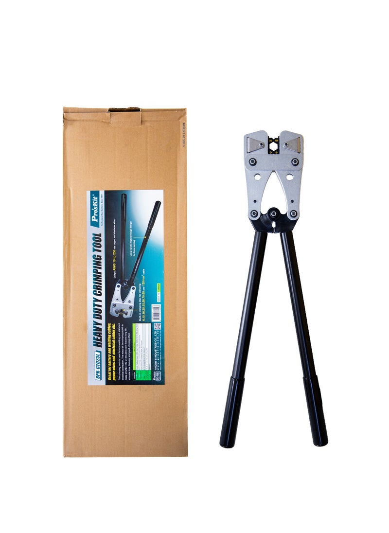 Proskit - Heavy Duty Crimping Tool – SAE 4140 Cr-Mo Alloy Steel, Non-Welding, Electrical Connections, Crimps AWG 10-250 Copper & Aluminum Wires - Image 1
