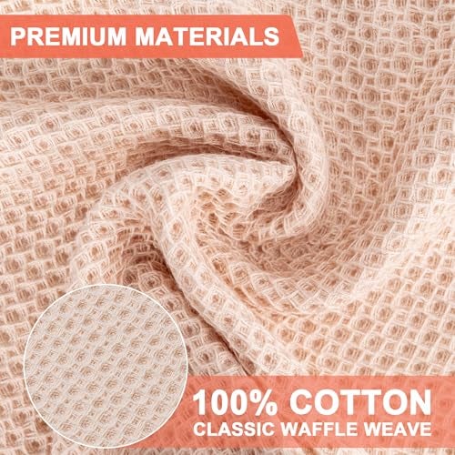 BOOMIBOO 6-Pack Kitchen Dish Cloths, 100% Cotton Waffle Weave, Ultra Soft Absorbent, Quick Drying Dish Towels, 12x12 Inches,Multi Color - Image 3