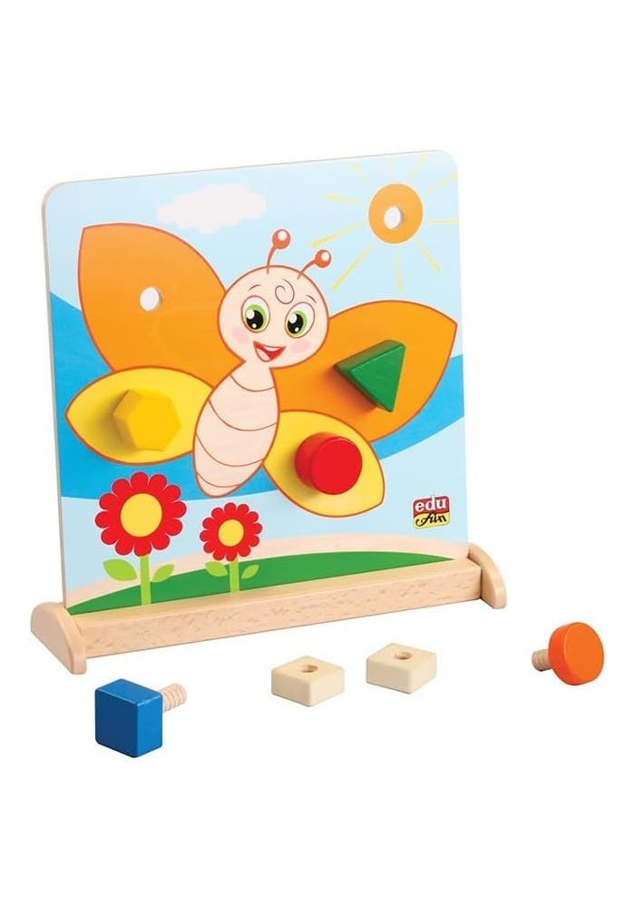 Edu Fun Butterfly Nut N Bolt Educational Toy with Vertical Board