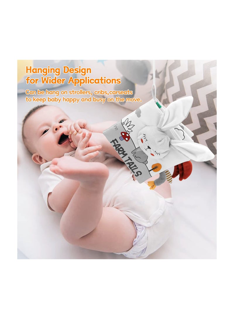 Baby Books, Fabric Books, Nontoxic Cloth Books, Soft Crinkle Cloth High Contrast Sensory Books for Babies, Newborn Touch Feel Activity Early Development Toy, Boy Girl Shower Gifts 0-6 Months - Image 5