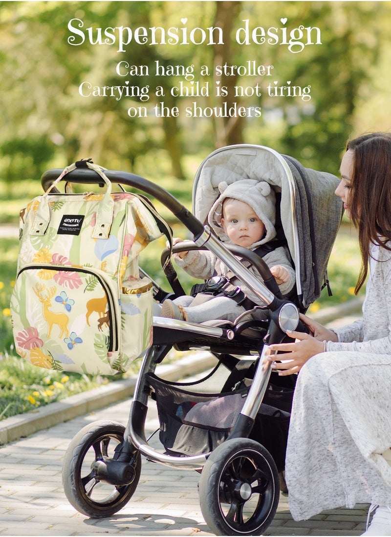 QIXITU - Baby Diaper Bag Backpack - Baby Bag for Boys and Girls, Diaper Backpack - Large Diaper Bags for Travel - Baby Gifts & Bath Search Log - Newborn Essentials & Supplies for Mom - Image 1