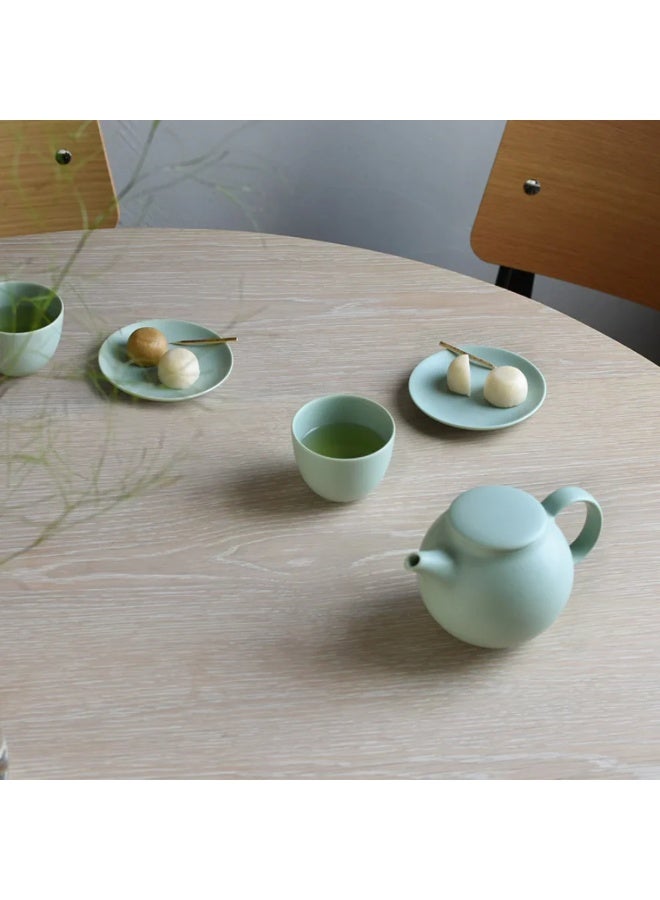 Kinto PEBBLE Porcelain Coffee Cup and Saucer Set Green 180ml - Image 3