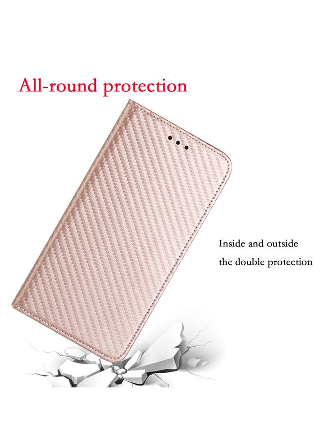 S-TOP Case For Samsung Galaxy A13 5G Carbon Fiber Texture Flip Holder Leather Phone Case - Image 5