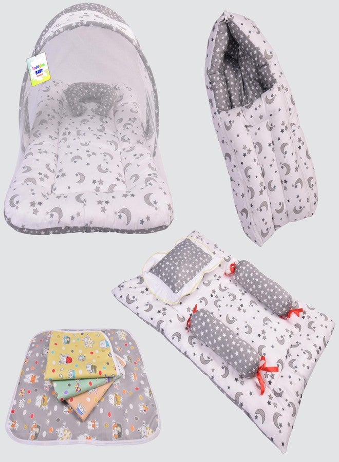 Toddylon Baby Bedding Set New Born Baby Bed Mosquito Net | Carry Bag|Sheets | Combo Pack (0-6 Months) (4PCS Set) - Image 1