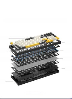 Gaming Keyboard – 98% Compact USB / USB Type-C Wired Mechanical Keyboard – RGB Backlit Led – 98 ENG Keys PBT Keycaps – Blue Switches – For Mac / Win | Black, White - pzsku/Z2EE53803766172632A7AZ/45/_/1729409155/9691752f-f110-49f8-a9bd-0f1bb5b7ccdd