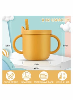 Excefore Toddlers Sippy Cup & Snack Container 2-in-1(Yellow)  - Image 5