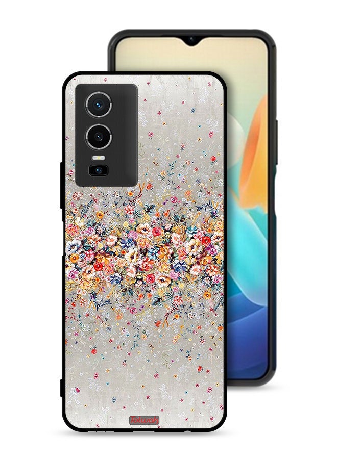 Tolwak Vivo Y76 5G Protective Case Cover Small Flowers Abstract Art - Image 1