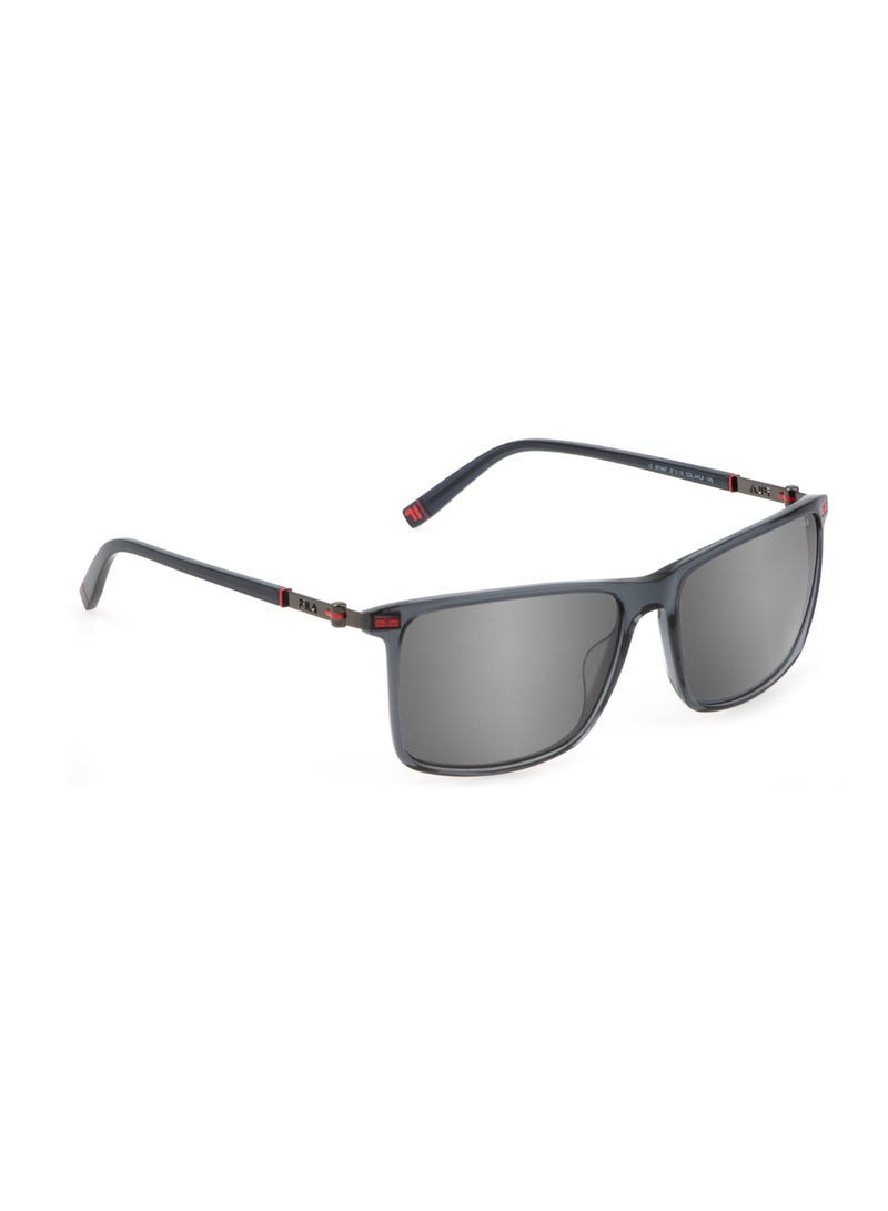 FILA Men's Square Shape  Acetate Sunglasses SFI447 574ALX - Lens Size: 57 Mm - Shiny Asphalt Grey - Image 3