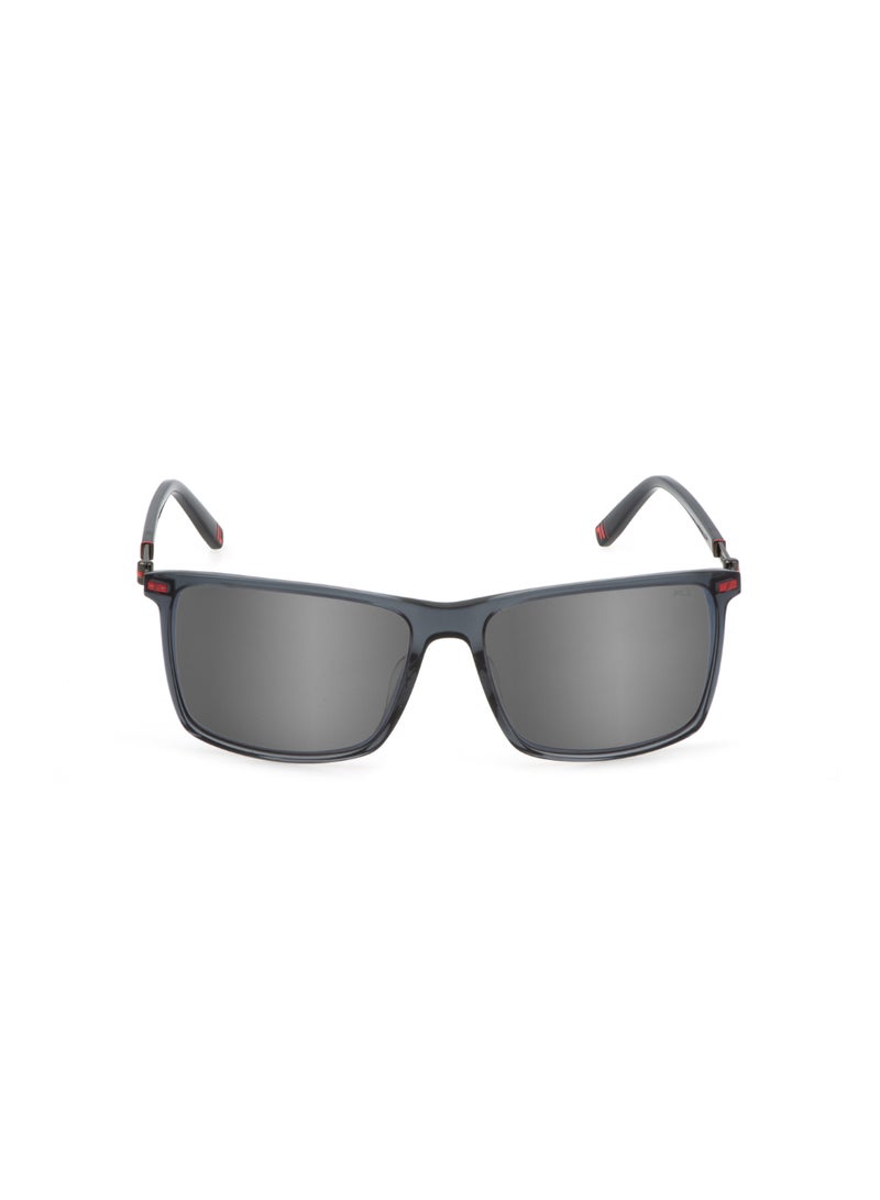 FILA Men's Square Shape  Acetate Sunglasses SFI447 574ALX - Lens Size: 57 Mm - Shiny Asphalt Grey - Image 2