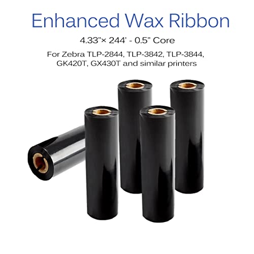 Edraco Desktop Thermal Transfer Ribbons -Enhanced Wax, 8 Rolls, 4.33" x 244'/110mm x 74m for Zebra Desktop Printer - Image 5
