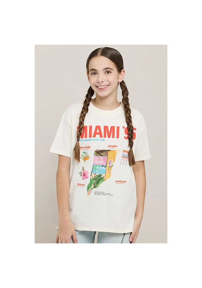 أر أند بي Printed T-Shirt with Crew Neck and Short Sleeves
