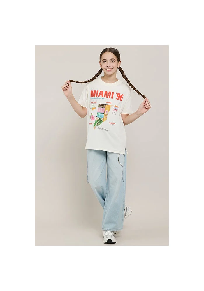 أر أند بي Printed T-Shirt with Crew Neck and Short Sleeves