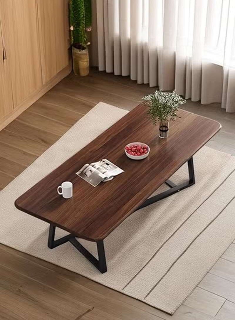 AGD Rectangular Coffee Table with Steel Frame Legs and Stylish Large Desktop, Stable Load-bearing Light Luxury Creative Tea Table, Suitable for Living Room, Office and Reception Room 120 x 60 x 45 cm - Image 1