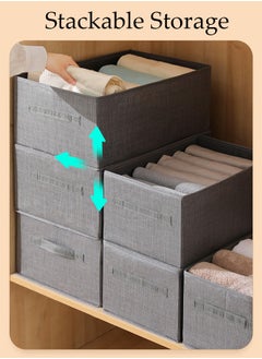 DUNISO 3pcs Closet Storage Box Cubes with Handle Large Capacity Storage Bins Sturdy Foldable Storage Box Multifunctional Closet Organizer System for Clothing, Jeans, Toys, Books, Shelves, Closet, Wardrobe  - Image 3