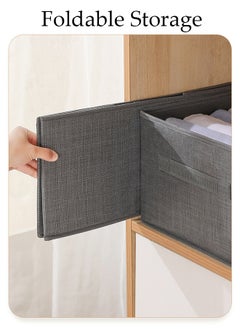 DUNISO 3pcs Closet Storage Box Cubes with Handle Large Capacity Storage Bins Sturdy Foldable Storage Box Multifunctional Closet Organizer System for Clothing, Jeans, Toys, Books, Shelves, Closet, Wardrobe  - Image 4