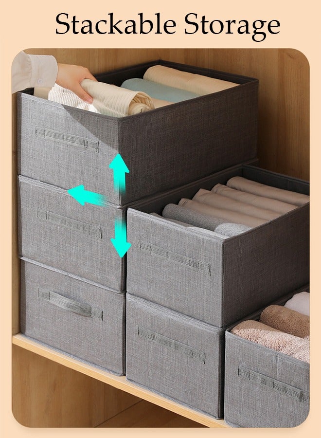 DUNISO 3pcs Closet Storage Box Cubes with Handle Large Capacity Storage Bins Sturdy Foldable Storage Box Multifunctional Closet Organizer System for Clothing, Jeans, Toys, Books, Shelves, Closet, Wardrobe  - Image 3