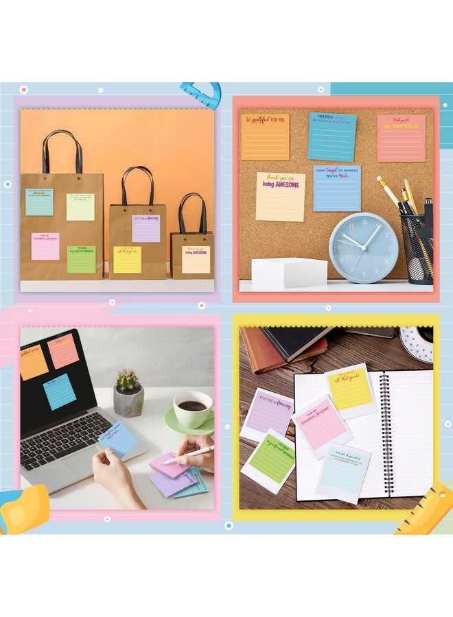 Yinder 24 Pcs Employee Appreciation Sticky Notes Thank You Gifts Bulk Note Pads with Sayings Teacher Gift Mini Pocket Inspirational Notepads for Coworker Office Supply 3 x 3''(Pastel,Thanks) - Image 5