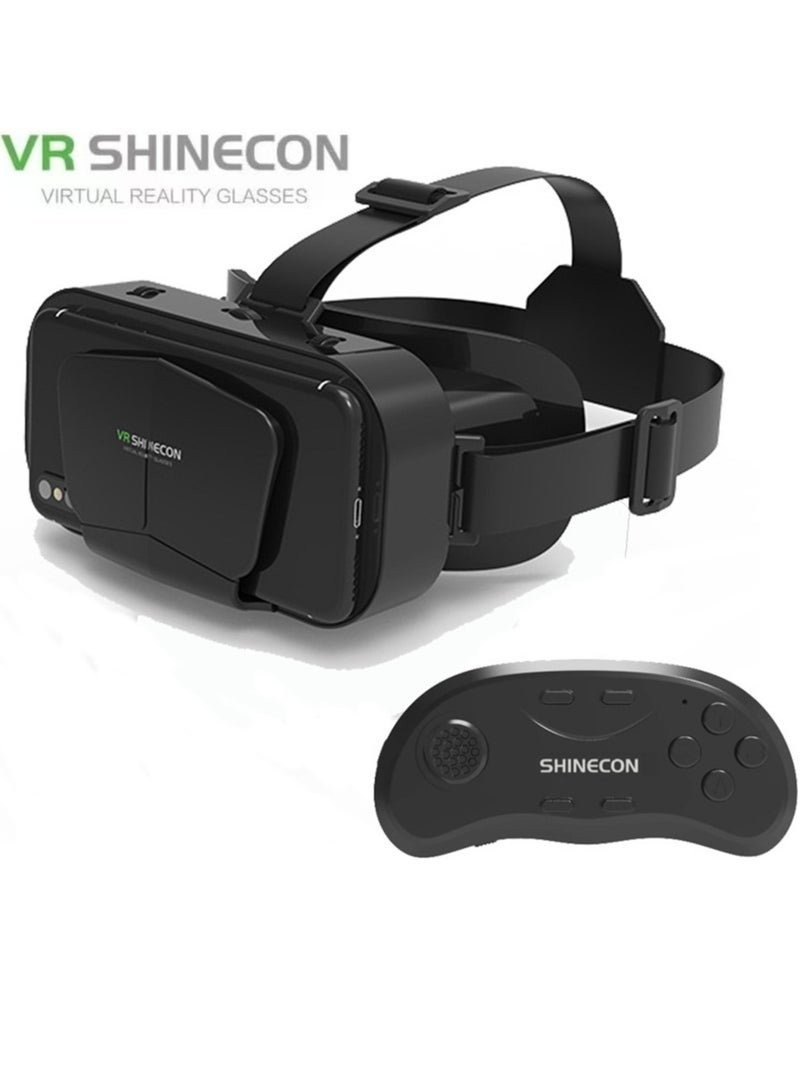 general Classic VR Goggles VR SHINECON G10+Controller Virtual Reality VR Headset 3D Glasses VR Goggles for TV, Movies & Video Games, Compatible with iOS & Android Smartphone within 4.7-7.2inch Screen Pupil Distance Adjusting Function IMAX Cinema/360°View/3D Games Lightweight Comfortable Material Ergonomic Design Multi-Angle Cooling Design - Image 1