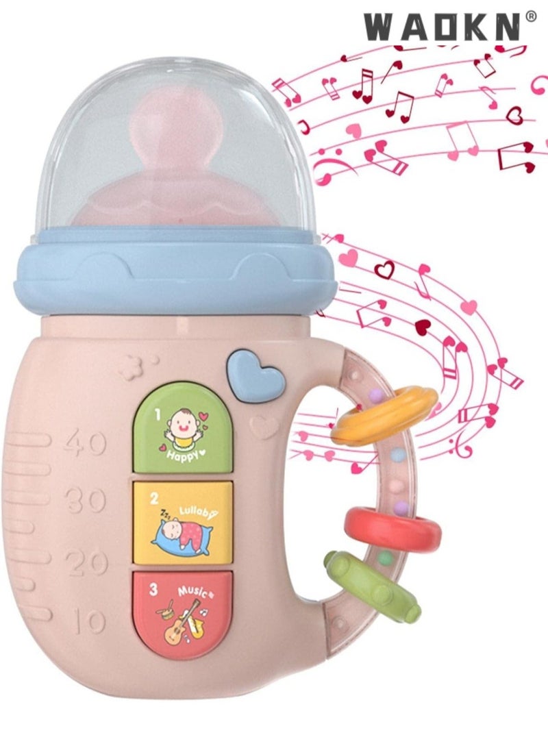 دبليو أيه أو كي أن زجاجة رضاعة موسيقية - ألعاب رضاعة للأطفال، لعبة تسنين للأطفال، موسيقى هادئة، خشخيشة بألوان وإضاءة ناعمة، ألعاب قطيفة قابلة للغسل، سرير أطفال، عربة أطفال، مقعد سيارة، آلة قصص، زجاجة رضاعة لحديثي الولادة، زجاجة تعلم موسيقى ثنائية اللغة، جرس هزاز، تغذية مع موسيقى، زجاجة رضاعة ثنائية اللغة - Image 2