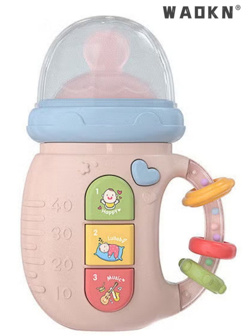دبليو أيه أو كي أن زجاجة رضاعة موسيقية - ألعاب رضاعة للأطفال، لعبة تسنين للأطفال، موسيقى هادئة، خشخيشة بألوان وإضاءة ناعمة، ألعاب قطيفة قابلة للغسل، سرير أطفال، عربة أطفال، مقعد سيارة، آلة قصص، زجاجة رضاعة لحديثي الولادة، زجاجة تعلم موسيقى ثنائية اللغة، جرس هزاز، تغذية مع موسيقى، زجاجة رضاعة ثنائية اللغة - Image 1