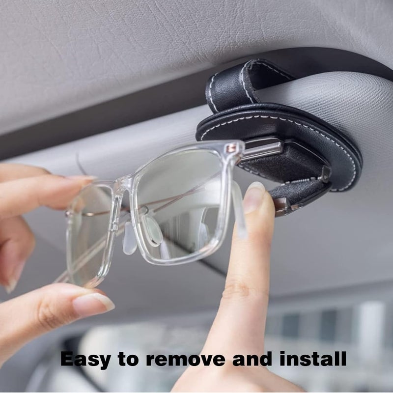 QOMAGO حامل النظارات الشمسية للسيارة متوافق مع رينج روفر، من سبيكة وجلد مع شعار السيارة، إكسسوارات داخلية للسيارة - Image 3