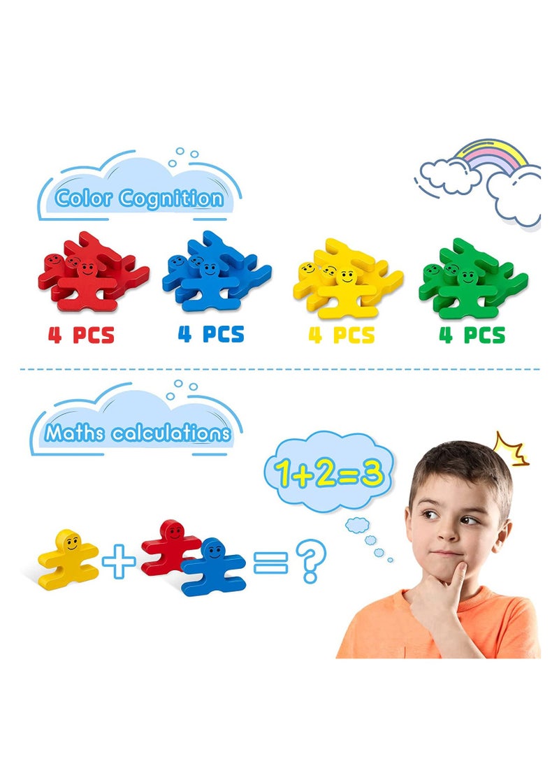 SYOSI 16Pcs Wooden Building Blocks for Toddlers 1-3 Year Old Girls Boys Gifts, Stacking Blocks Sensory Toys for Kids Birthday Gifts Presents Age 2-4  - Image 5