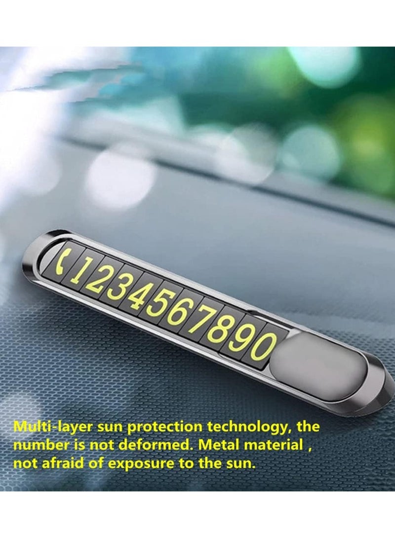 كيمايا لوحة أرقام مضيئة لمواقف السيارات - بطاقة معدنية مخفية ومتحركة لرقم الهاتف للمواقف المؤقتة | إشارة توقف تلقائية، إكسسوار تزيين السيارة - Image 1