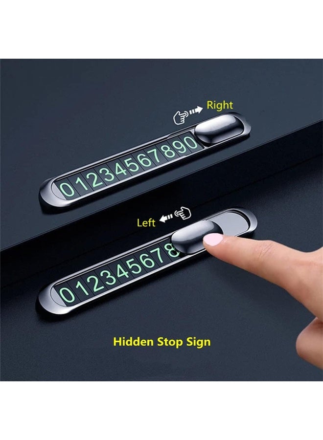 كيمايا لوحة أرقام مضيئة لمواقف السيارات - بطاقة معدنية مخفية ومتحركة لرقم الهاتف للمواقف المؤقتة | إشارة توقف تلقائية، إكسسوار تزيين السيارة - Image 4