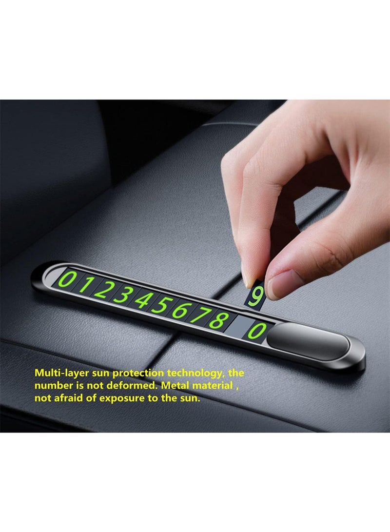 كيمايا لوحة أرقام مضيئة لمواقف السيارات - بطاقة معدنية مخفية ومتحركة لرقم الهاتف للمواقف المؤقتة | إشارة توقف تلقائية، إكسسوار تزيين السيارة - Image 2