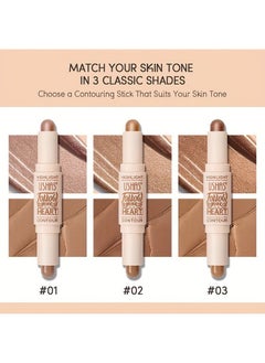Ushas Highlight Contour Stick 2 in 1 Dualended Makeup Shading Stick MultiColor Concealer Shadow Pen 3D Body Face Brightens Shades Pencil Contour Concealer Highlighter Stick#01  - Image 4