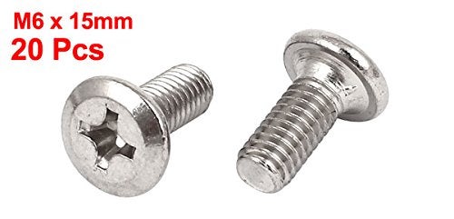 يو إكس سيل براغي Uxcell M6X15MM ذات رأس مسطح فيليبس، مناسبة لأثاث السرير المزدوج ورفوف التلفزيون والتعليق على الحائط، 20 قطعة - Image 3